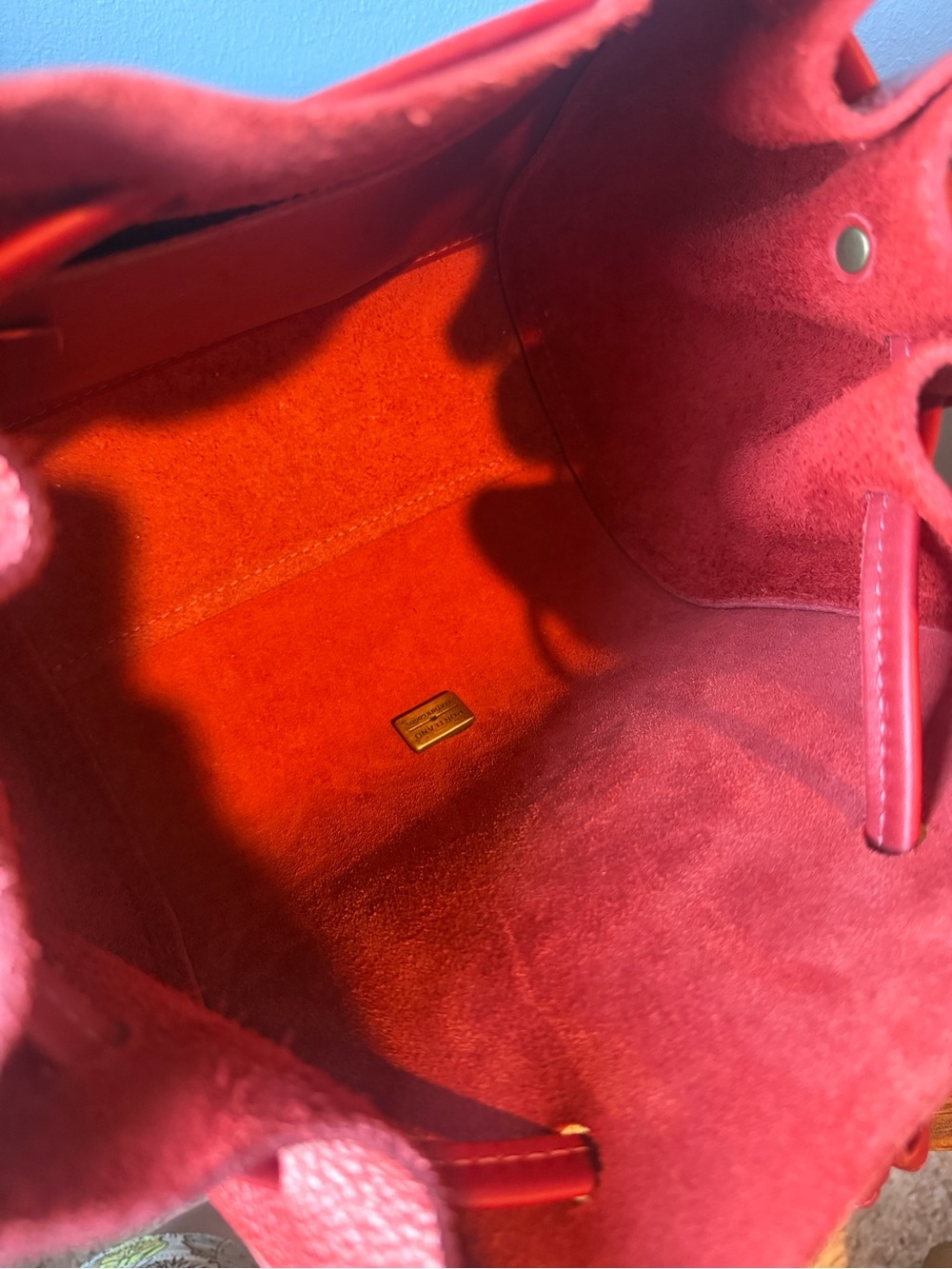 Portland Leather - Nest Bucket in chili Red/Ruby - Picture 6 of 7